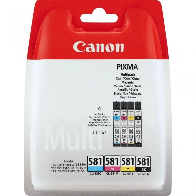 Canon Confezione multipla di cartucce d'inchiostro CLI-581 BK/C/M/Y - immagine 1