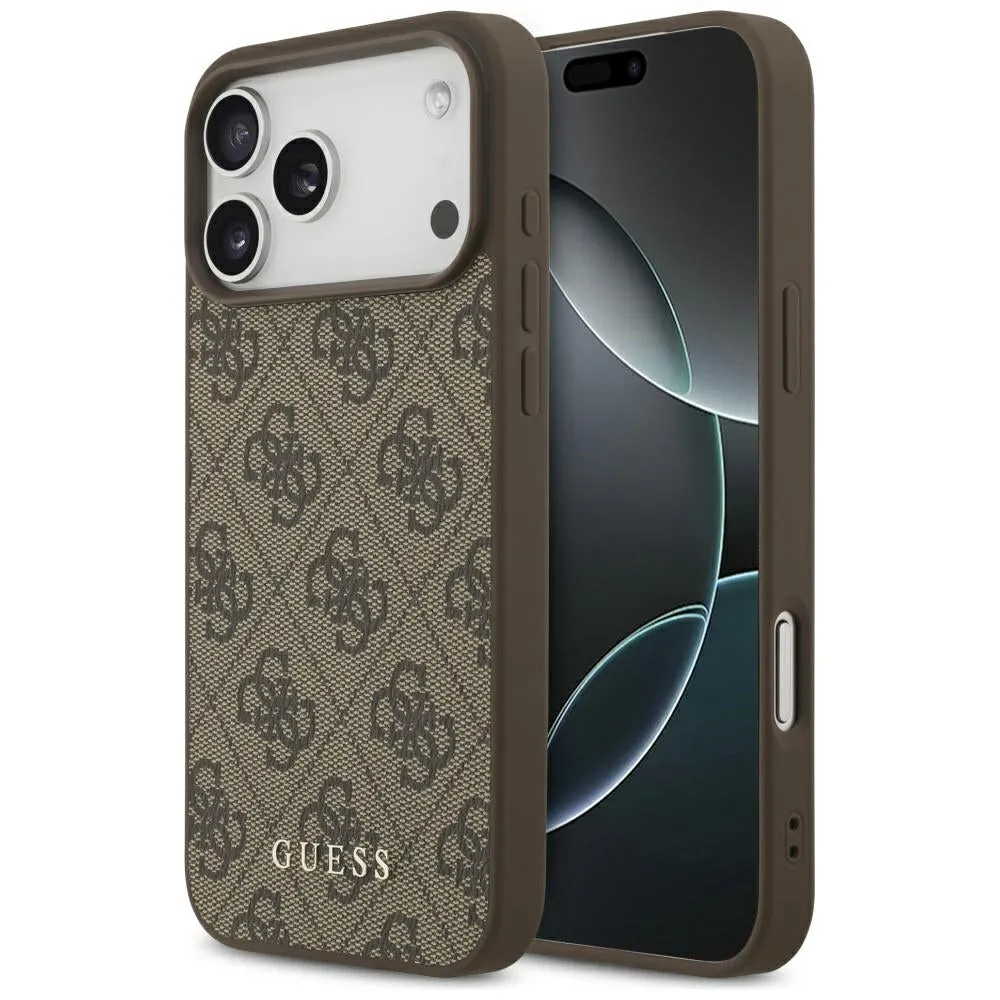 Custodia per Apple iPhone 18 Pro Max / 17 Pro Max, Guess, 4G Classic Logo, Marrone - immagine 1