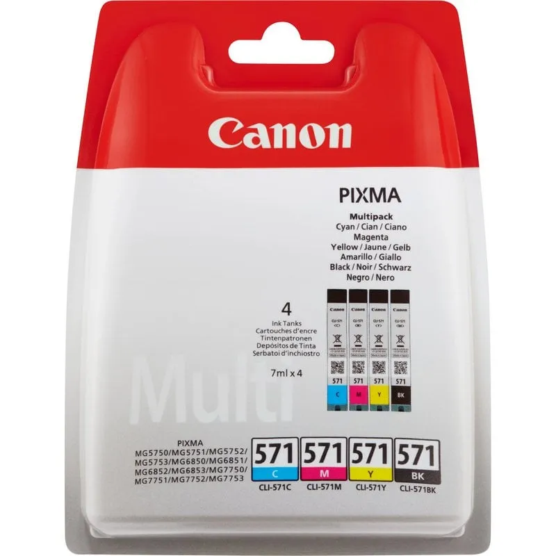 Canon Confezione multipla di cartucce d'inchiostro CLI-571 BK/C/M/Y - immagine 1