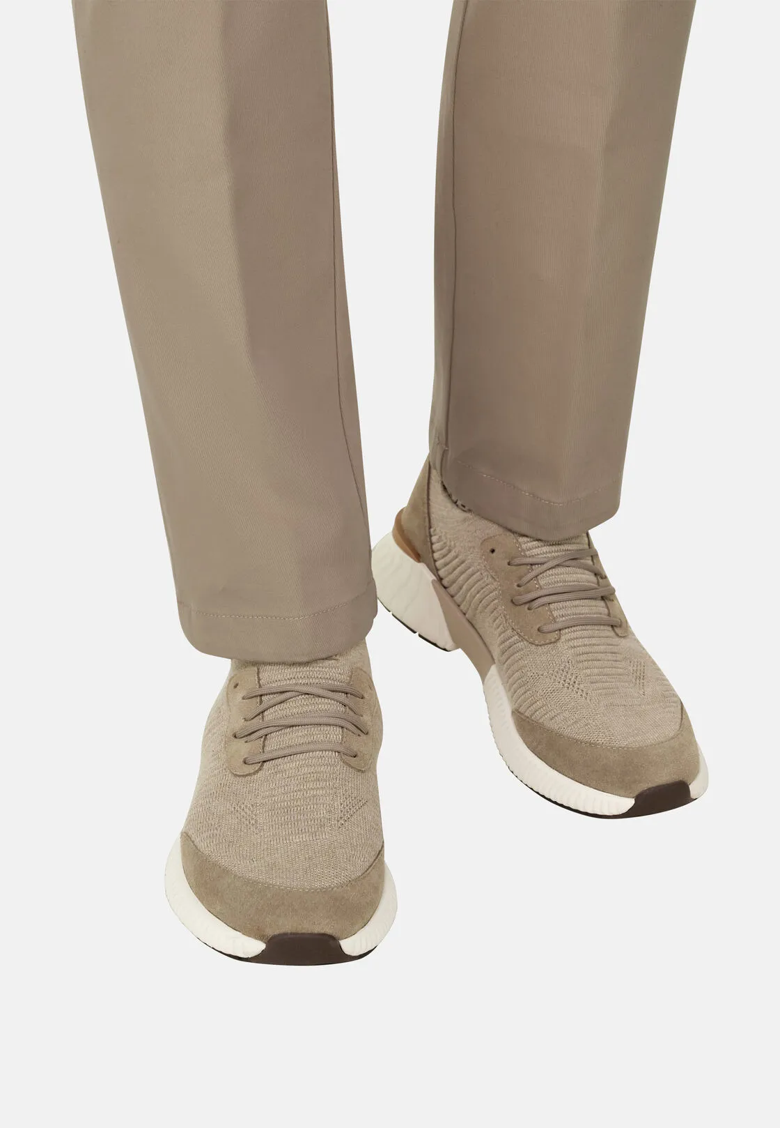 Boggi, Sneakers Willow In Misto Lana, Uomo, Sabbia, Taglia: 45-11 - immagine 2
