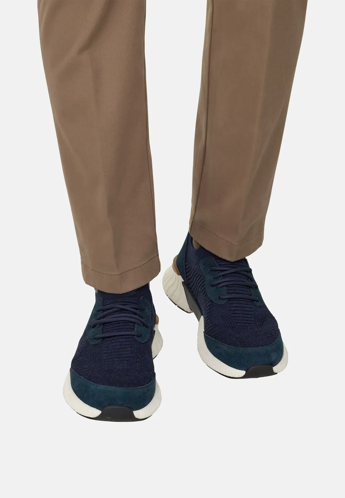 Boggi, Sneakers Willow In Misto Lana, Uomo, Navy, Taglia: 40-6 - immagine 2