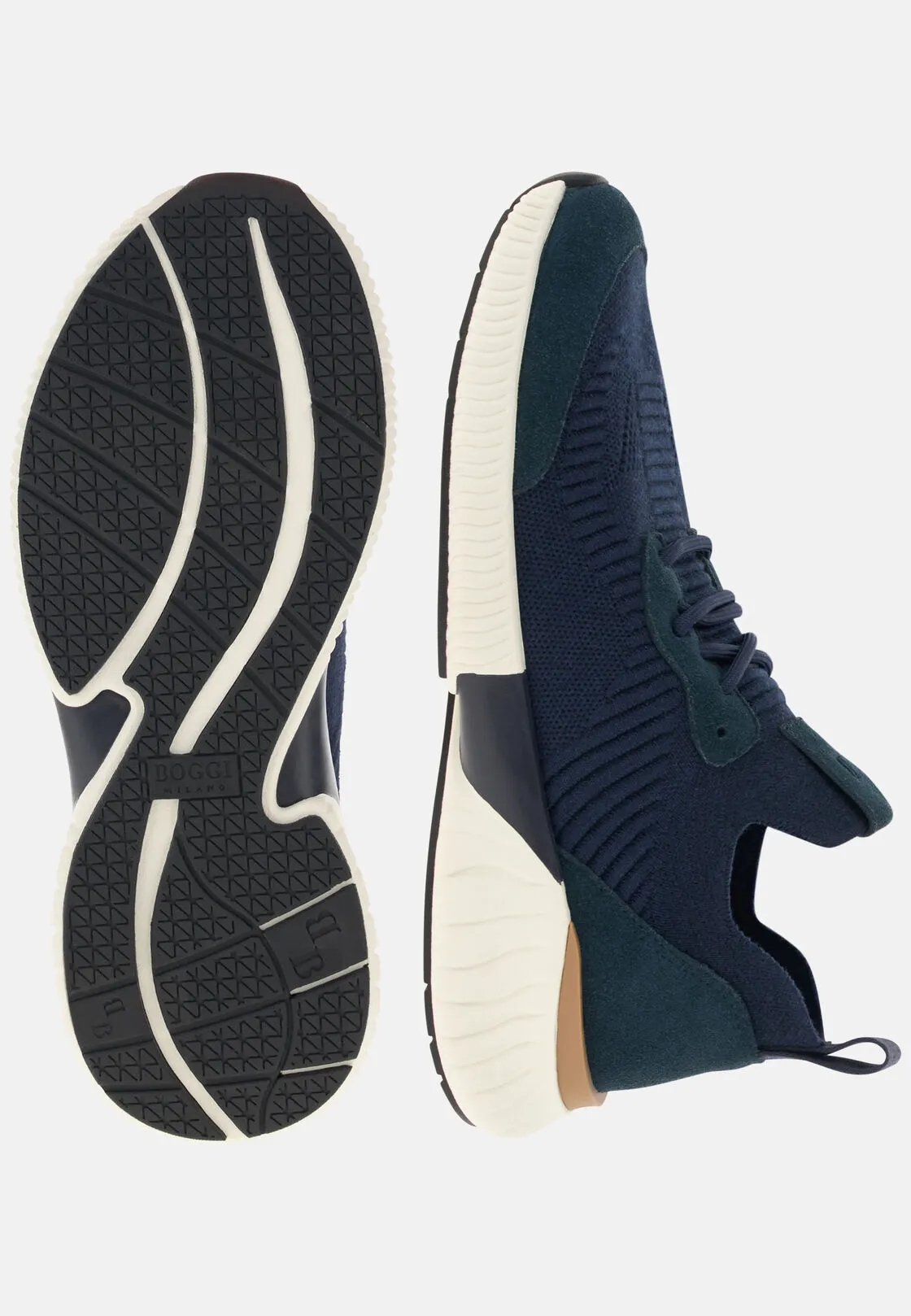 Boggi, Sneakers Willow In Misto Lana, Uomo, Navy, Taglia: 40-6 - immagine 4