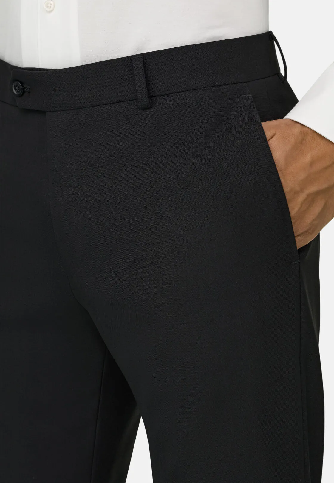 Boggi, Pantaloni In Lana Travel, Uomo, Nero, Taglia: 56 - immagine 3