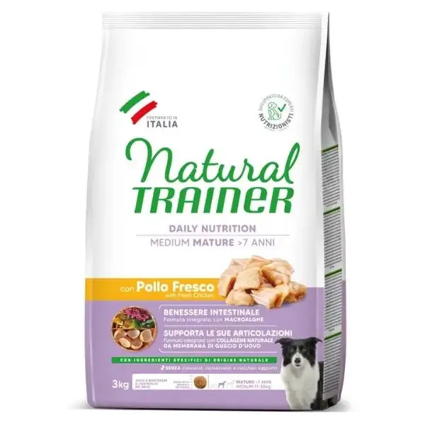 Natural Trainer Daily Nutrition Medium Mature con Pollo fresco 3 kg - Croccantini per cani - immagine 1