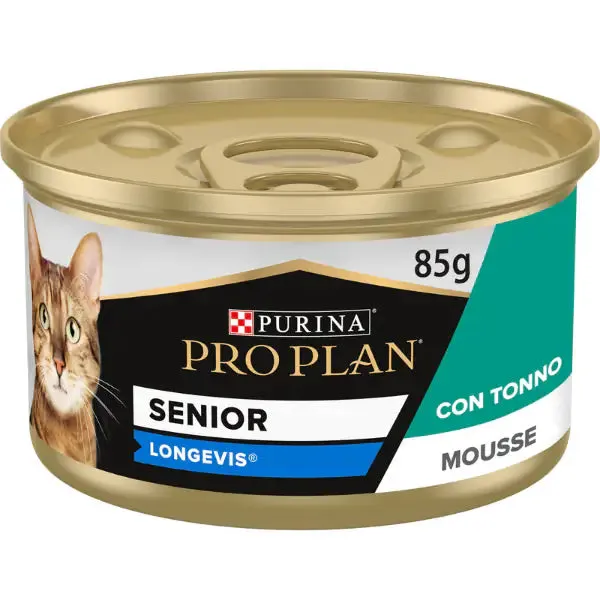 Purina Pro Plan Senior 7+ Longevis Umido Gatti Mousse Tonno 85 g 85 gr - confezione da 24 pezzi - Cibo umido per gatti - immagine 1