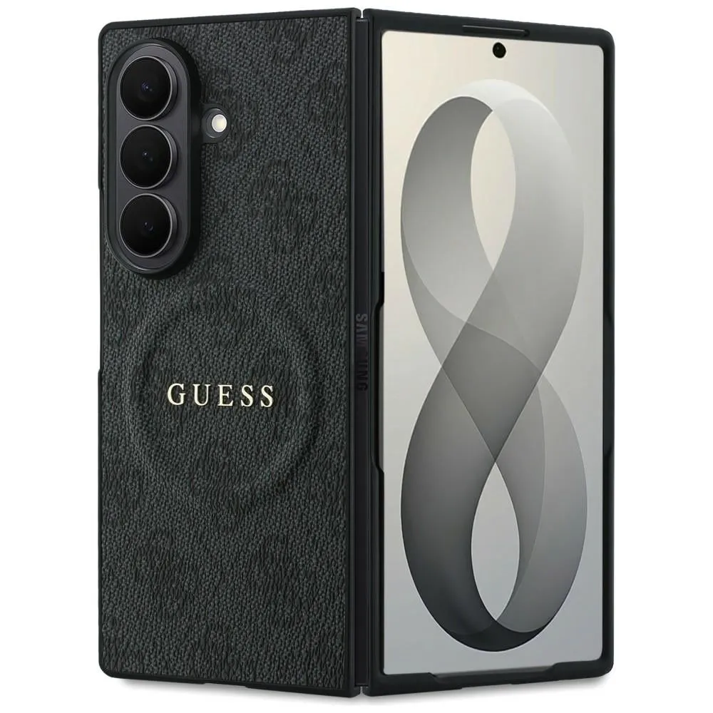 Custodia MagSafe per Samsung Galaxy Z Fold8 Ultra F976, Guess, 4G Leather Classic, Nera - immagine 1