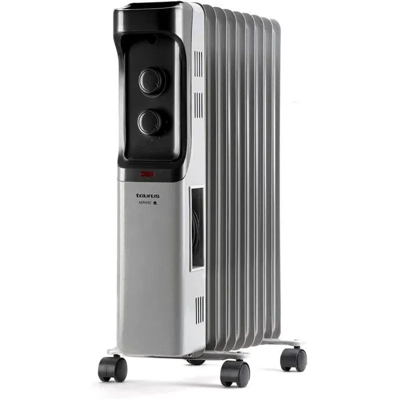 Radiatore a Olio Taurus Dakar 2000W 9 Elementi Portatile Nero Grigio - immagine 1