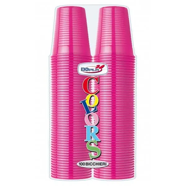 Bicchieri DOPLA 200cc Fucsia - Confezione da 100 Pezzi - immagine 1