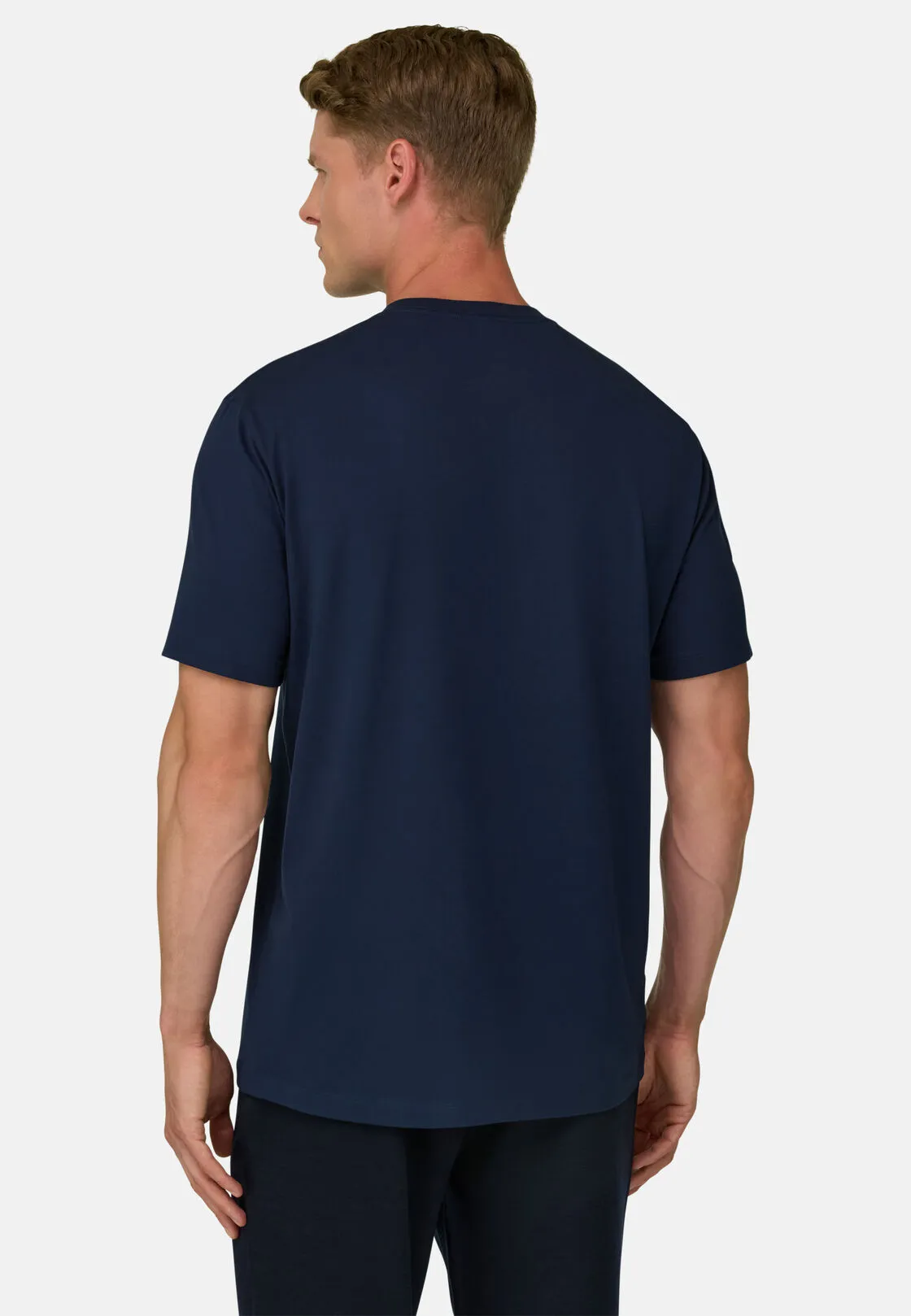 Boggi, T-shirt In Jersey Di Cotone Supima Elasticizzato, Uomo, Navy, Taglia: XL - immagine 4