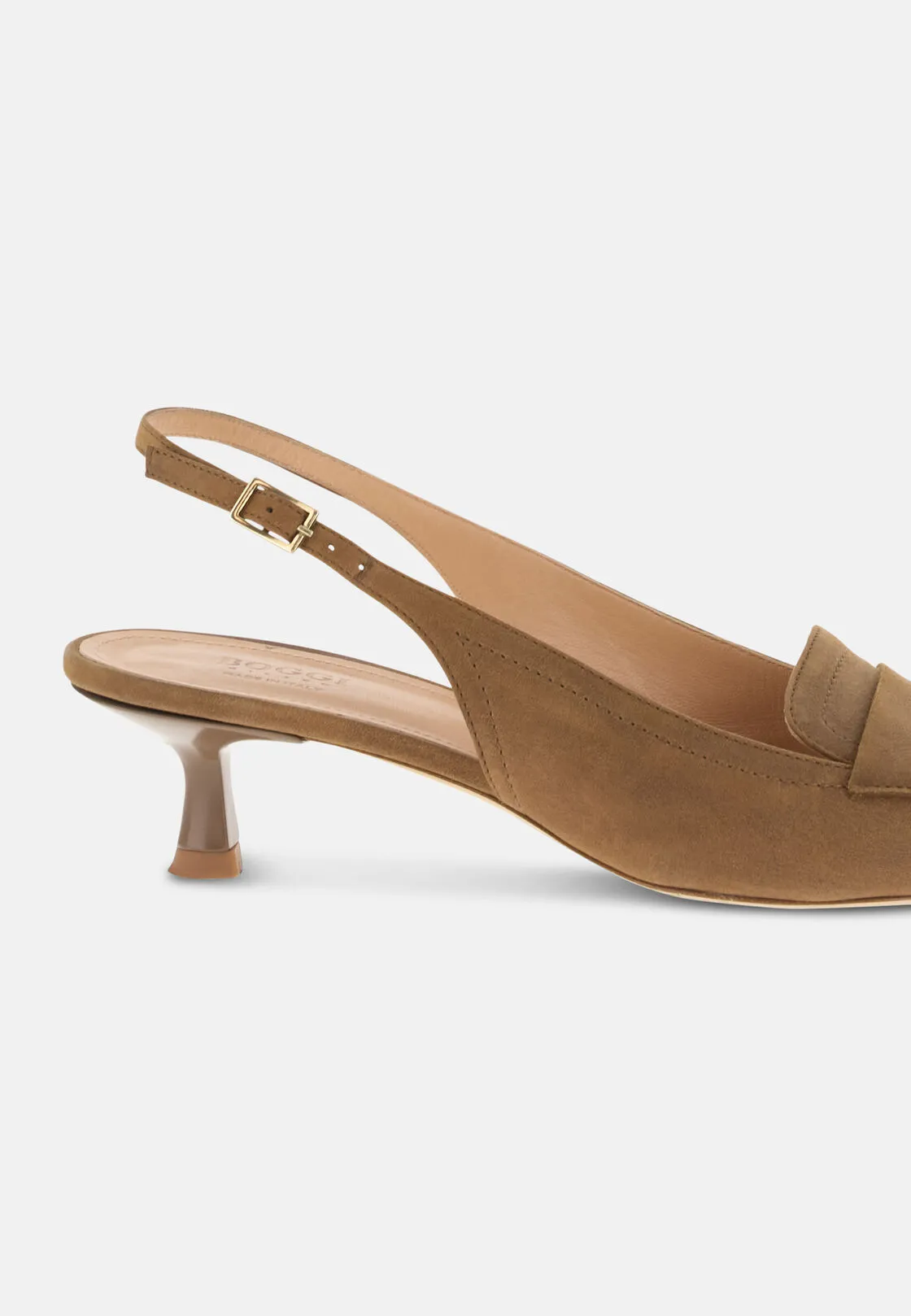 Boggi, Scarpe Slingback In Pelle, Donna, Marrone, Taglia: 36-2 - immagine 3