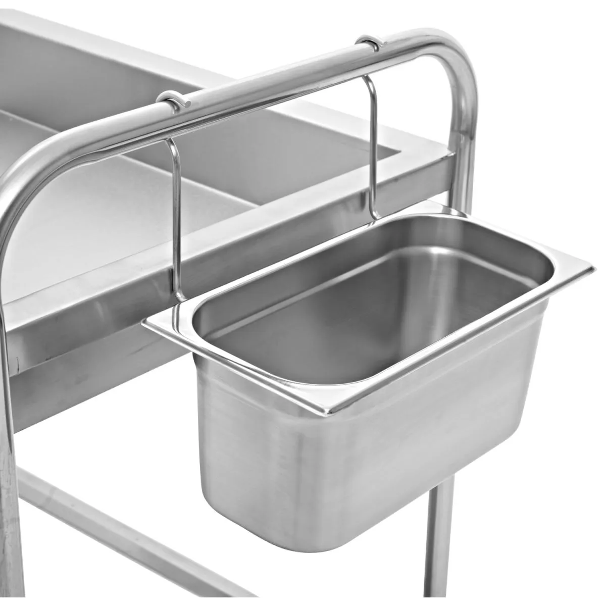 PULSIVA Supporto per contenitori gastronorm; 15.5x31.5x16.5 cm (LxPxH); argento - immagine 1