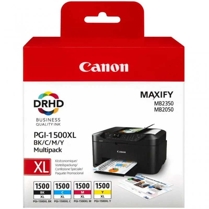 Canon Cartucce d'inchiostro a resa elevata Multipack BK/C/M/Y PGI-1500XL - immagine 1