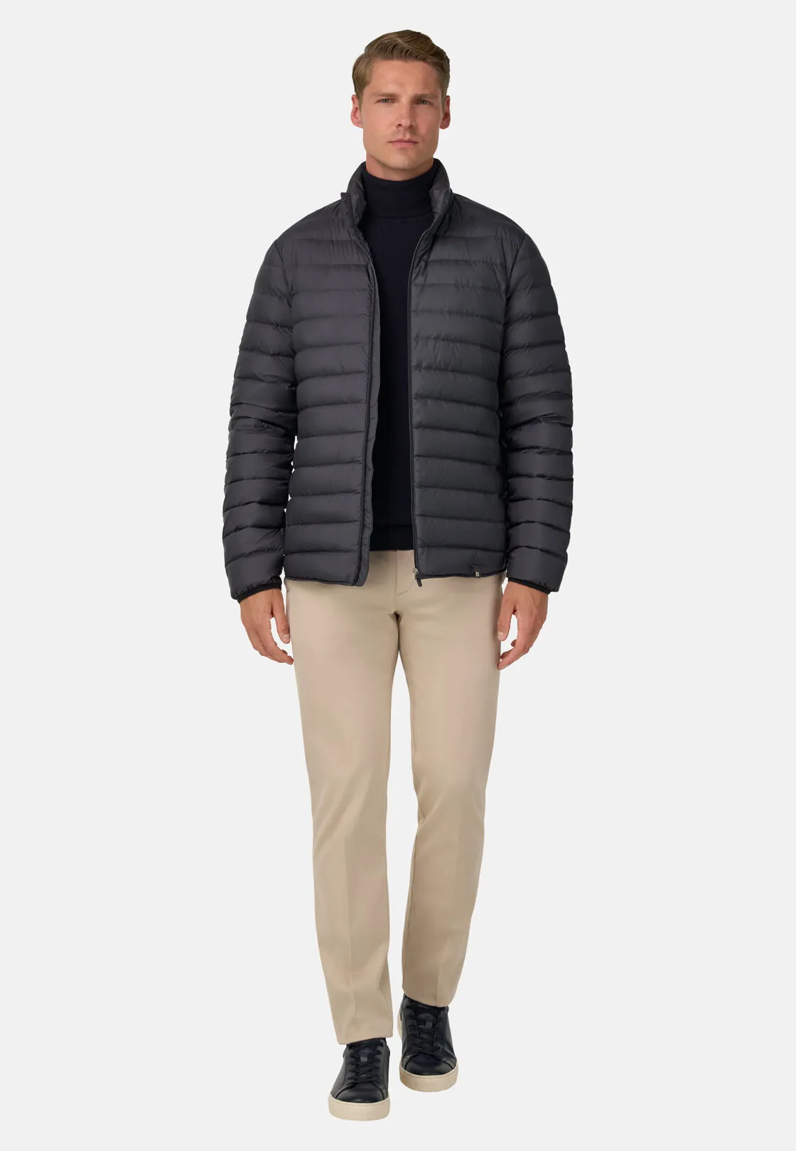 Boggi, Bomber In Tessuto Riciclato In Piuma D’oca, Uomo, Navy, Taglia: S - immagine 2