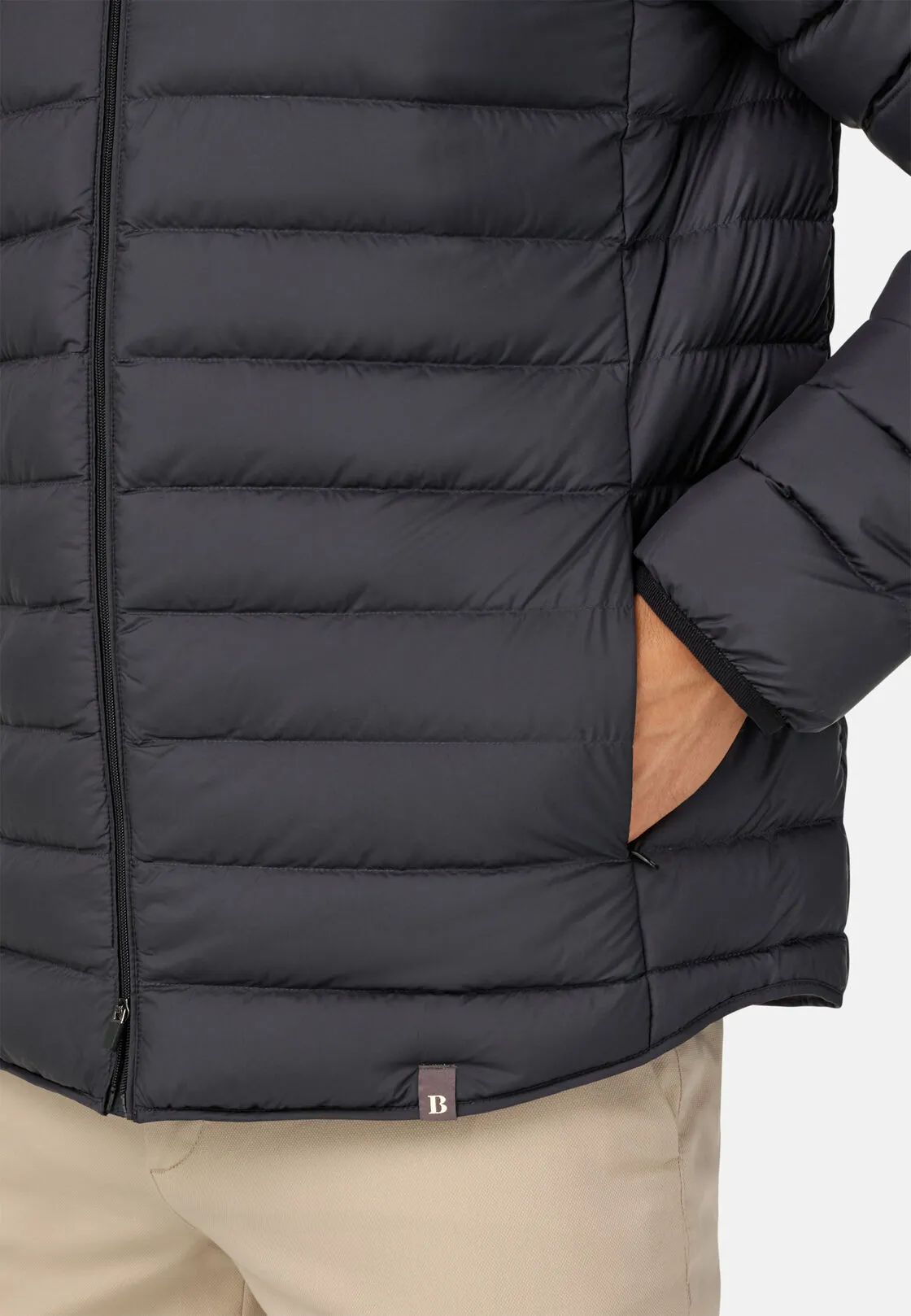 Boggi, Bomber In Tessuto Riciclato In Piuma D’oca, Uomo, Navy, Taglia: S - immagine 4