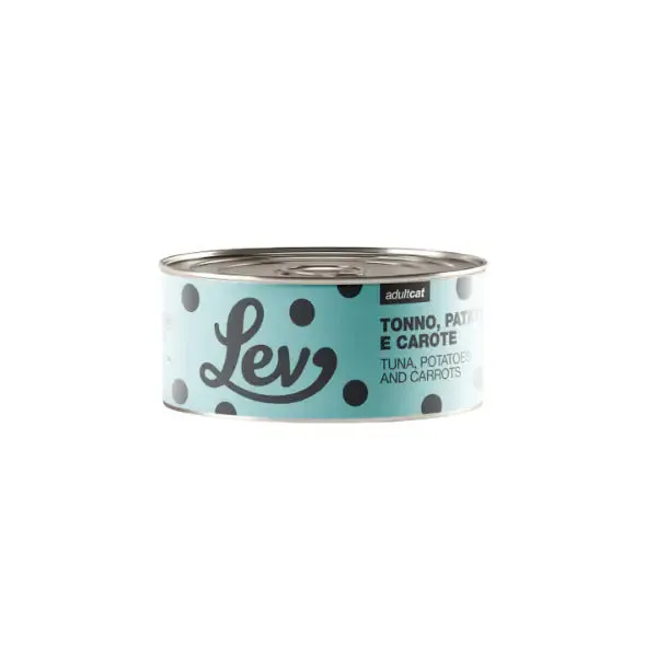 Lev Cat Adult Umido Complementare 140 gr Tonno, patate e carote - confezione da 6 pezzi - Cibo umido per gatti - immagine 1