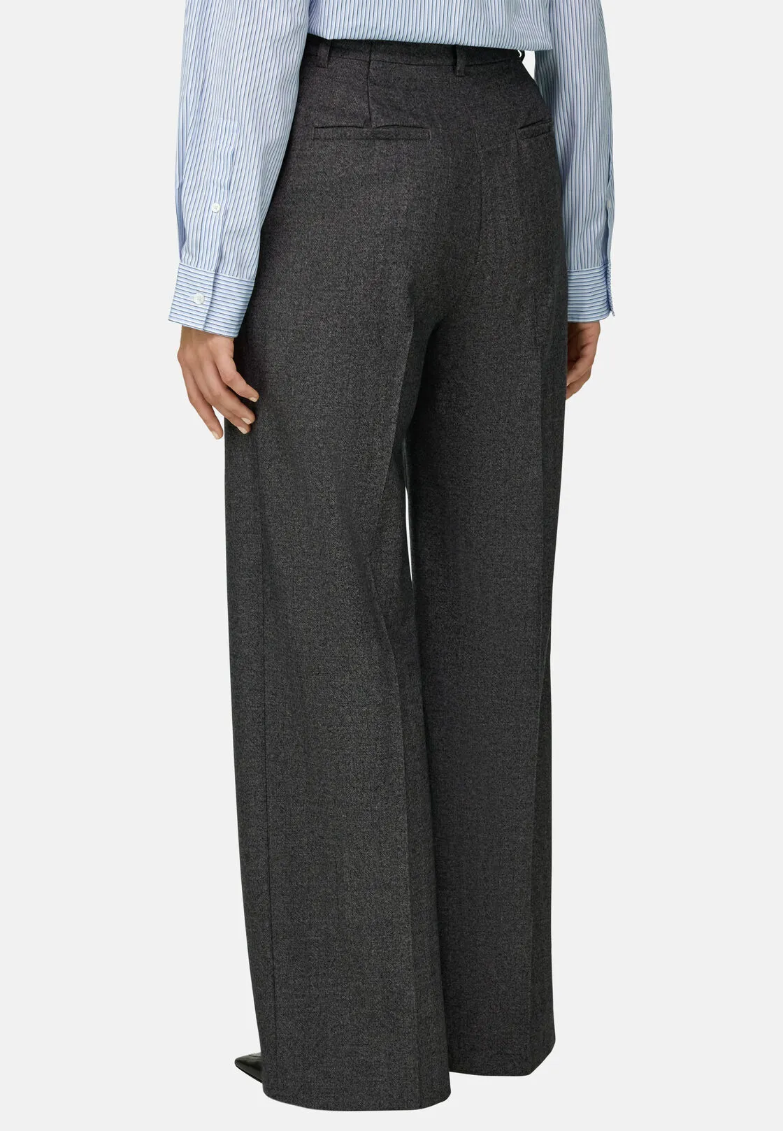 Boggi, Pantalone Di Lana Una Pince, Donna, Grigio, Taglia: L - immagine 4
