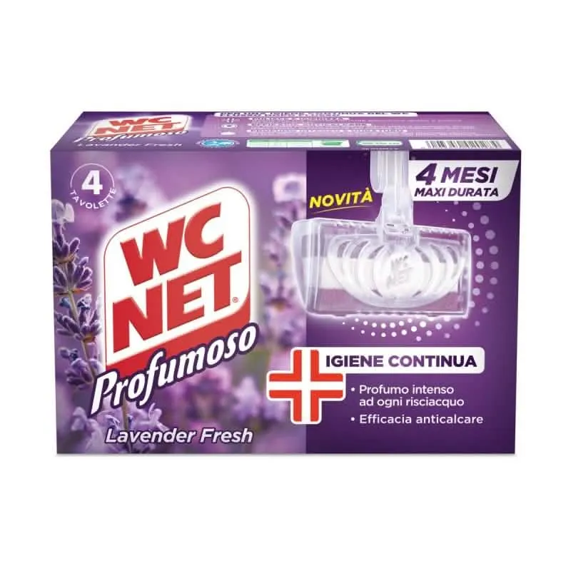 WC NET TAVOLETTA SOLIDA LAVANDA - 4 PEZZI PER UNA CASA FRESCA E PULITA - immagine 1