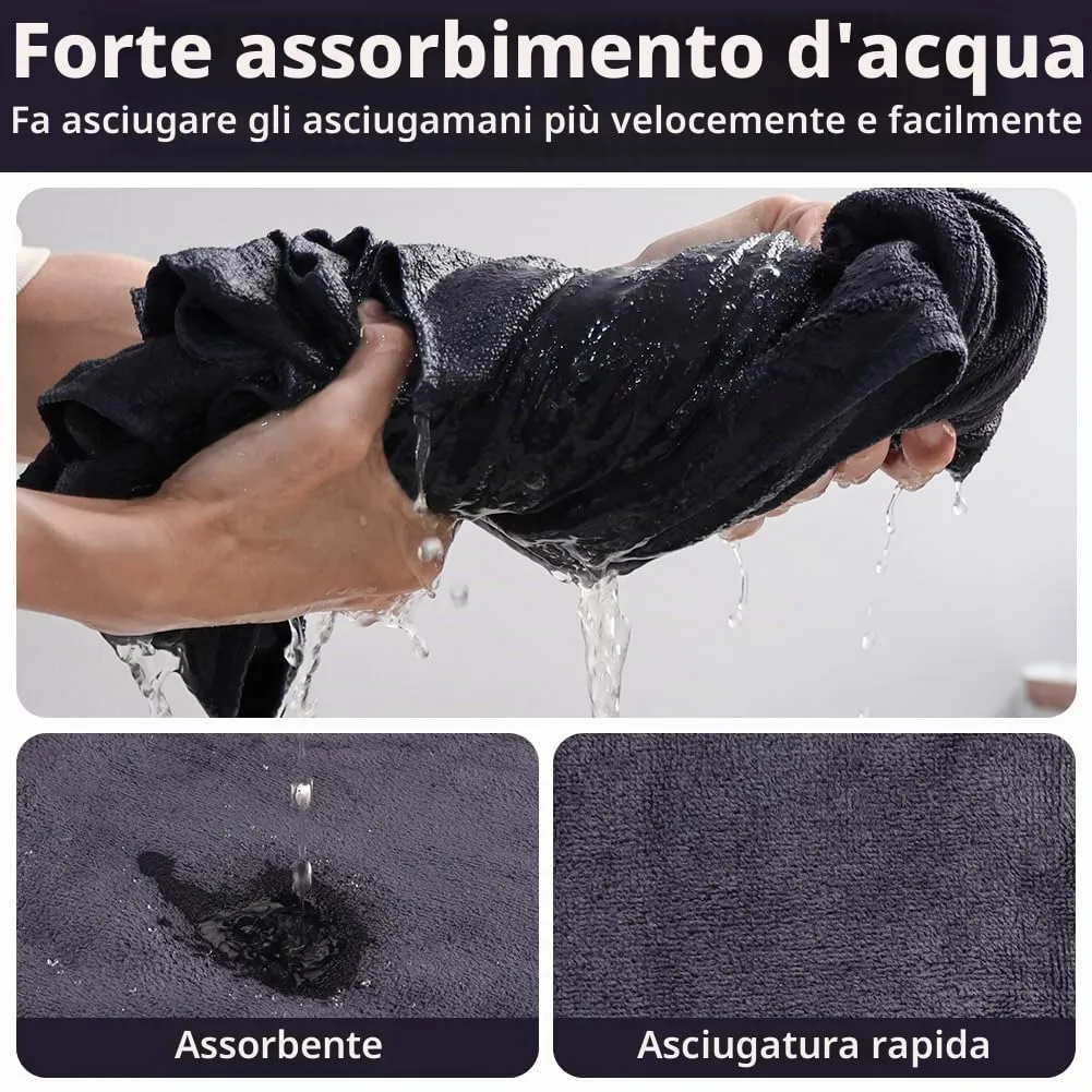 Adiwo 2 Pezzi Asciugamani per Cani, 100x50cm e Asciugamano Microfibra, Asciugamani Pet Morbidi e ad Asciugatura Rapida, Super Assorbente, Coperta Animali per Cani e Gatti, Grigio e Marrone - immagine 5