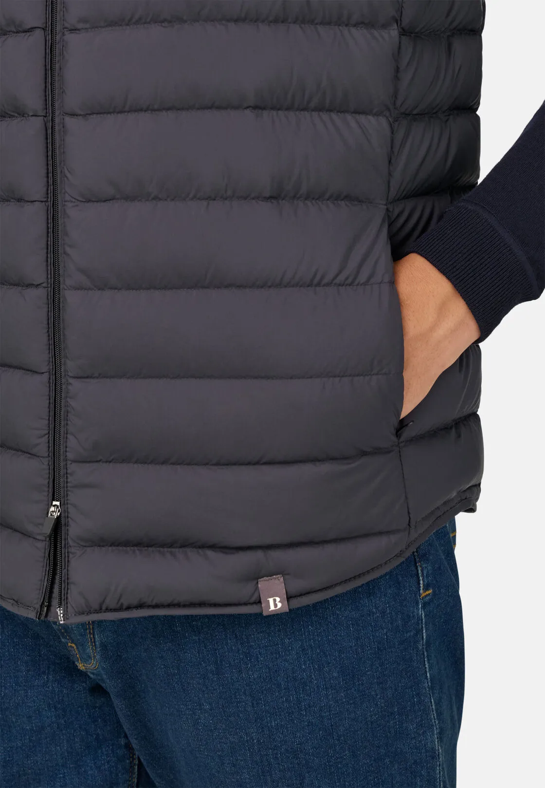 Boggi, Gilet In Tessuto Riciclato In Piuma D’oca, Uomo, Navy, Taglia: S - immagine 4