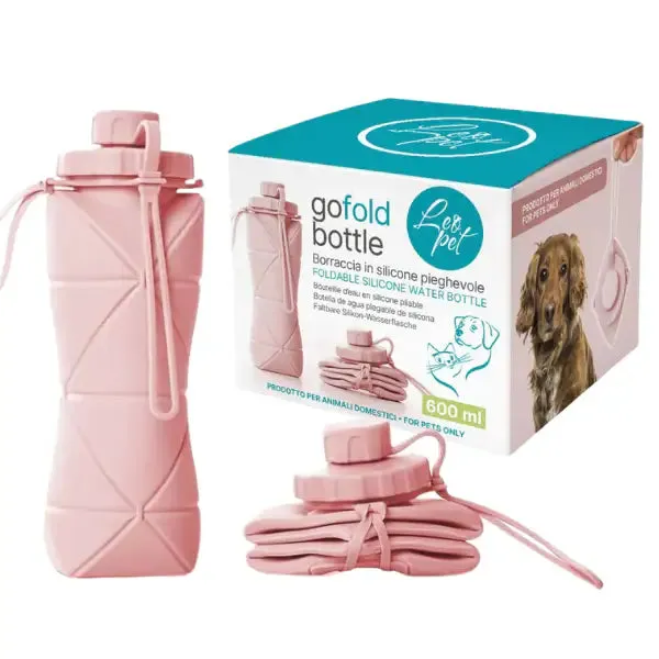 Borraccia pieghevole Go Fold accessorio da viaggio Leopet Rosa - Capacità 600 ml - immagine 1