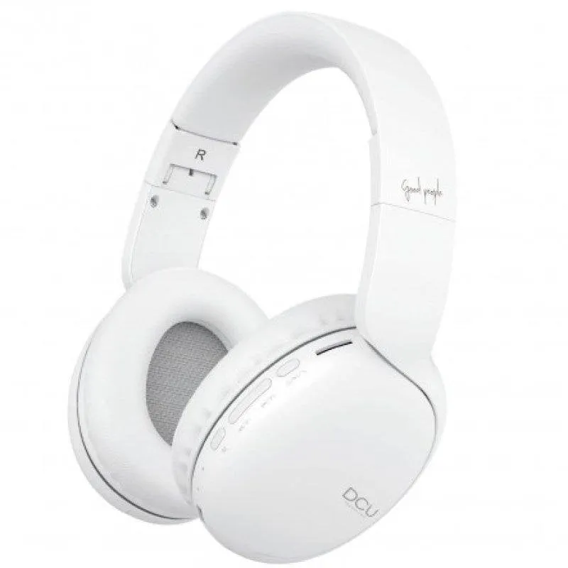 Auricolari DCU Bluetooth pieghevoli confortevoli multifunzione con radio FM bianchi - immagine 1