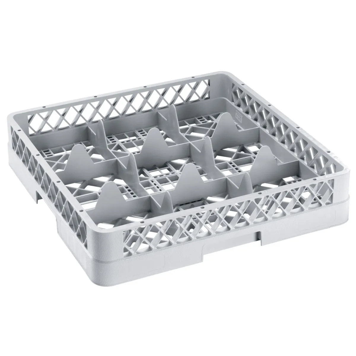 PULSIVA Cestello lavastoviglie per bicchieri 9 scomparti; 50x50x10 cm (LxPxH); grigio - immagine 1