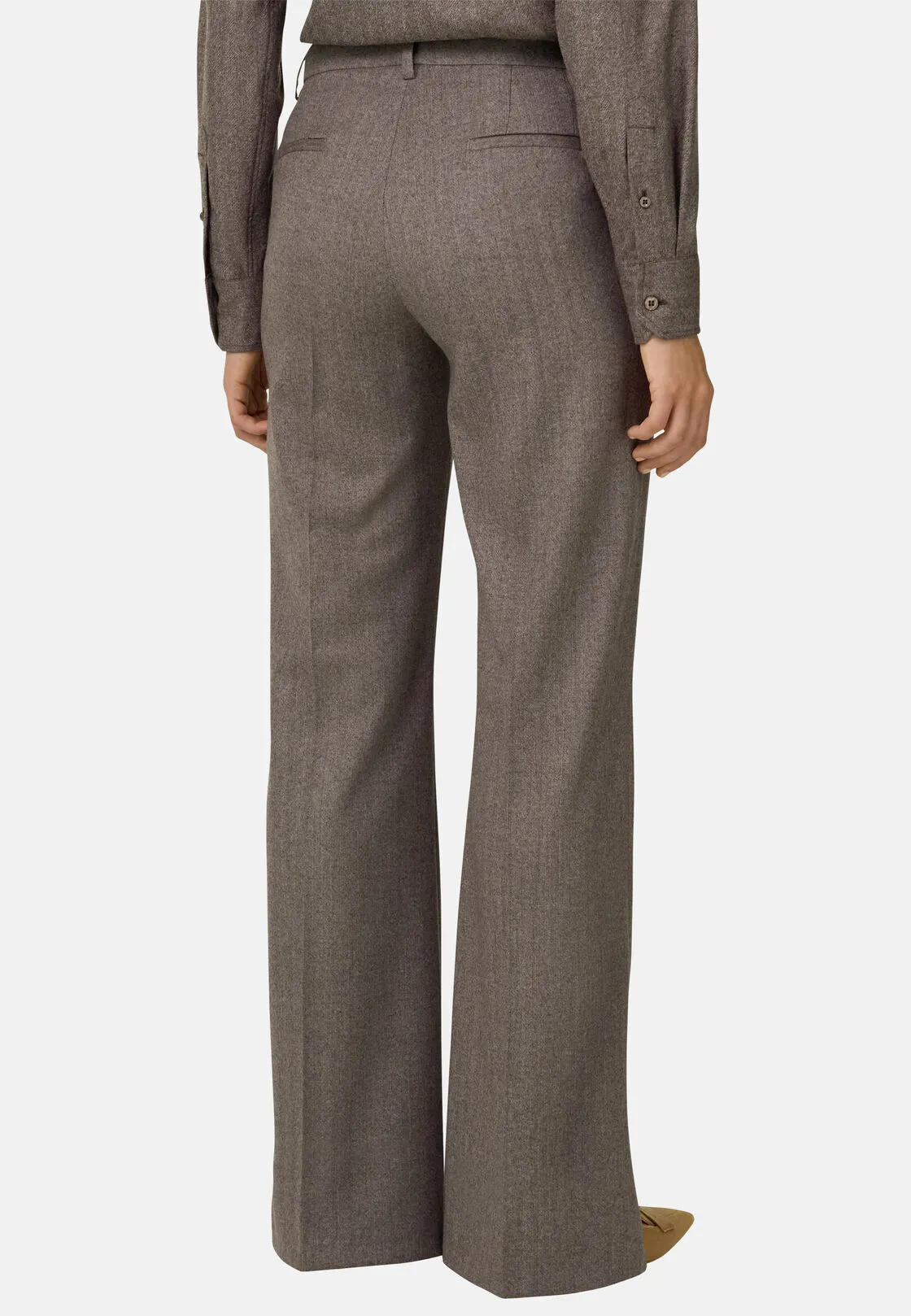 Boggi, Pantalone Lana Wide Leg, Donna, Taupe, Taglia: XS - immagine 4