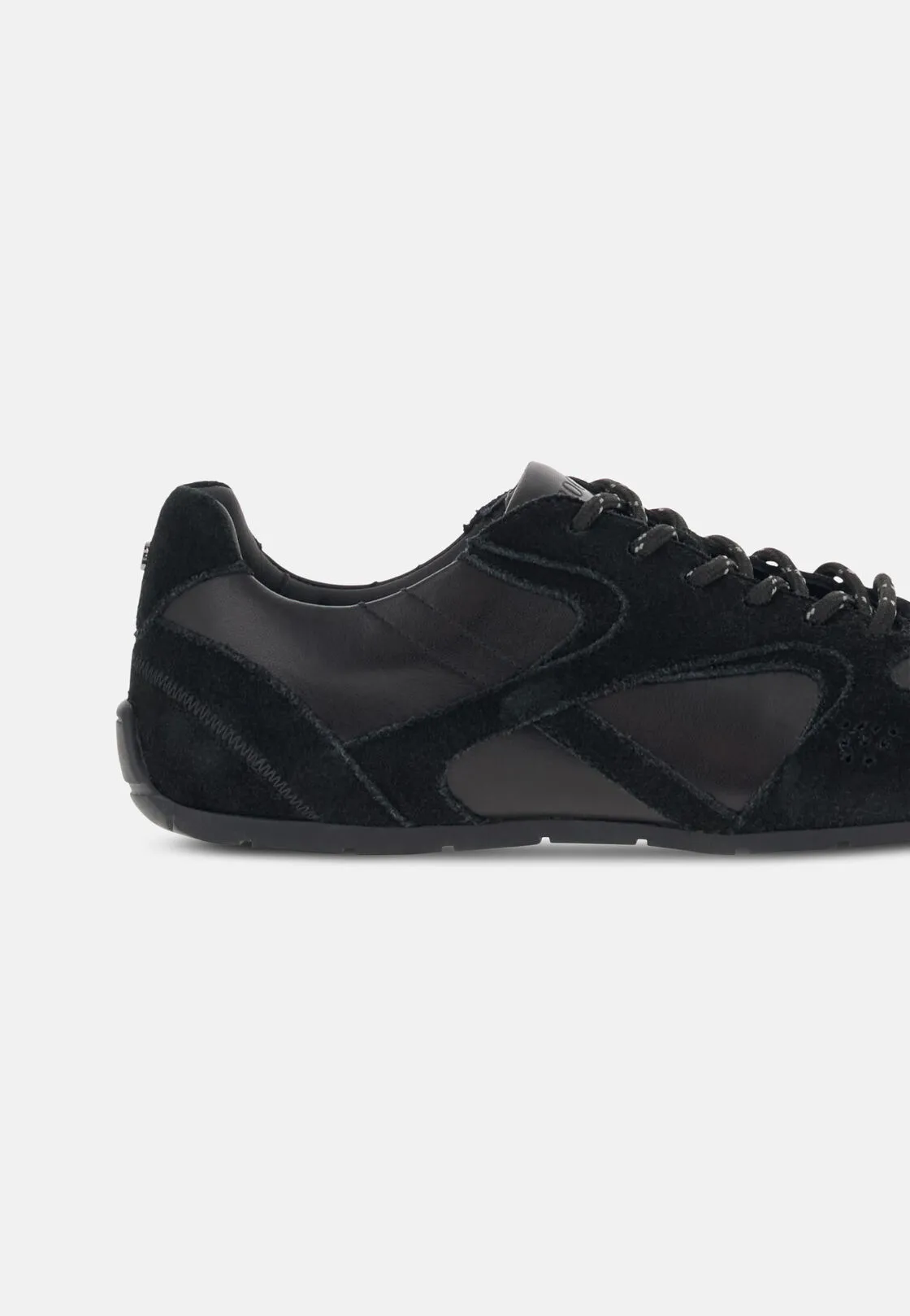 Boggi, Sneakers Running Pelle Scamosciata E Nappa, Donna, Nero, Taglia: 36-2 - immagine 3