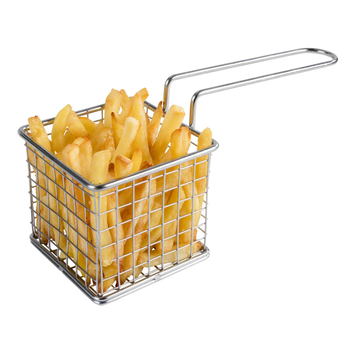 6x PULSIVA Cestino per patatine fritte; 8x8x7 cm (LxLxH); argento; quadrata; 6 pz. / Pacco - immagine 1