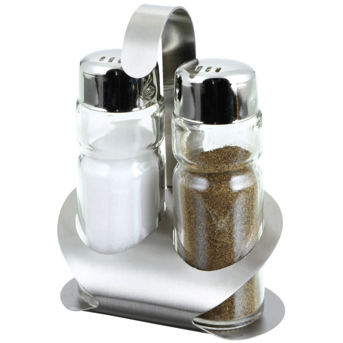 6x PULSIVA Menage sale e pepe Battuda; 50 ml, 8.5x12x6 cm (LxHxP); argento/trasparente; 6 set / Pacco - immagine 1