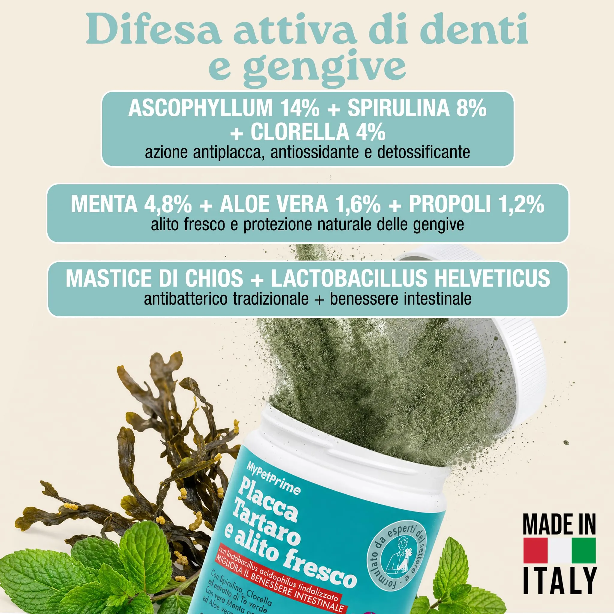 Placca Tartaro e Alito Fresco Cane | Pulizia Denti Cane | Polvere da 150g - immagine 3
