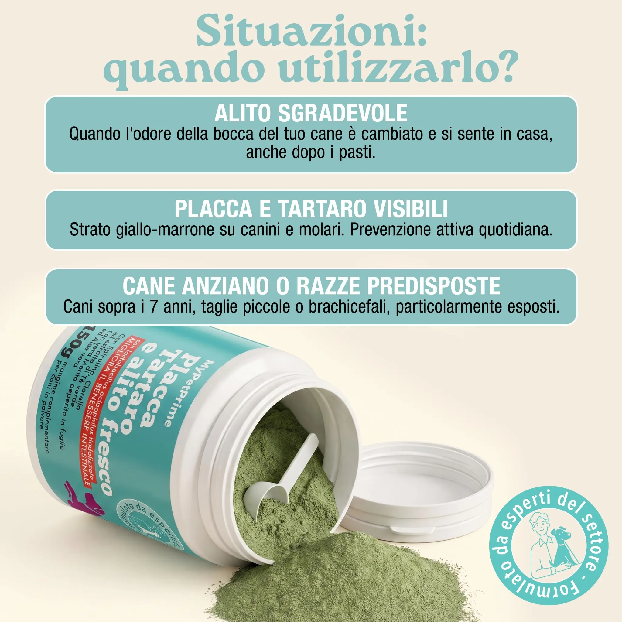 Placca Tartaro e Alito Fresco Cane | Pulizia Denti Cane | Polvere da 150g - immagine 4