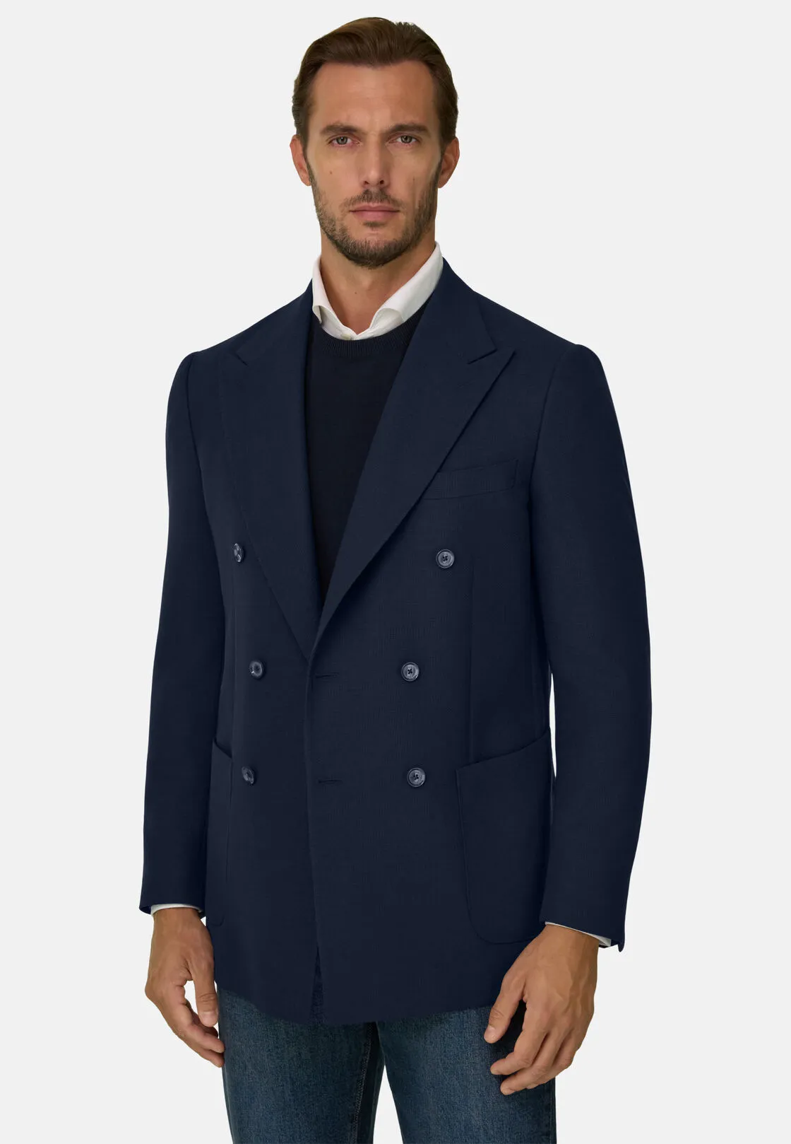 Boggi, Giacca In Pura Lana Crepe, Uomo, Navy, Taglia: 52 - immagine 1