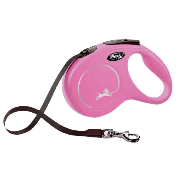 Guinzaglio New Classic Tape Flexi Rosa Taglia Extra-Small 3 m - immagine 1