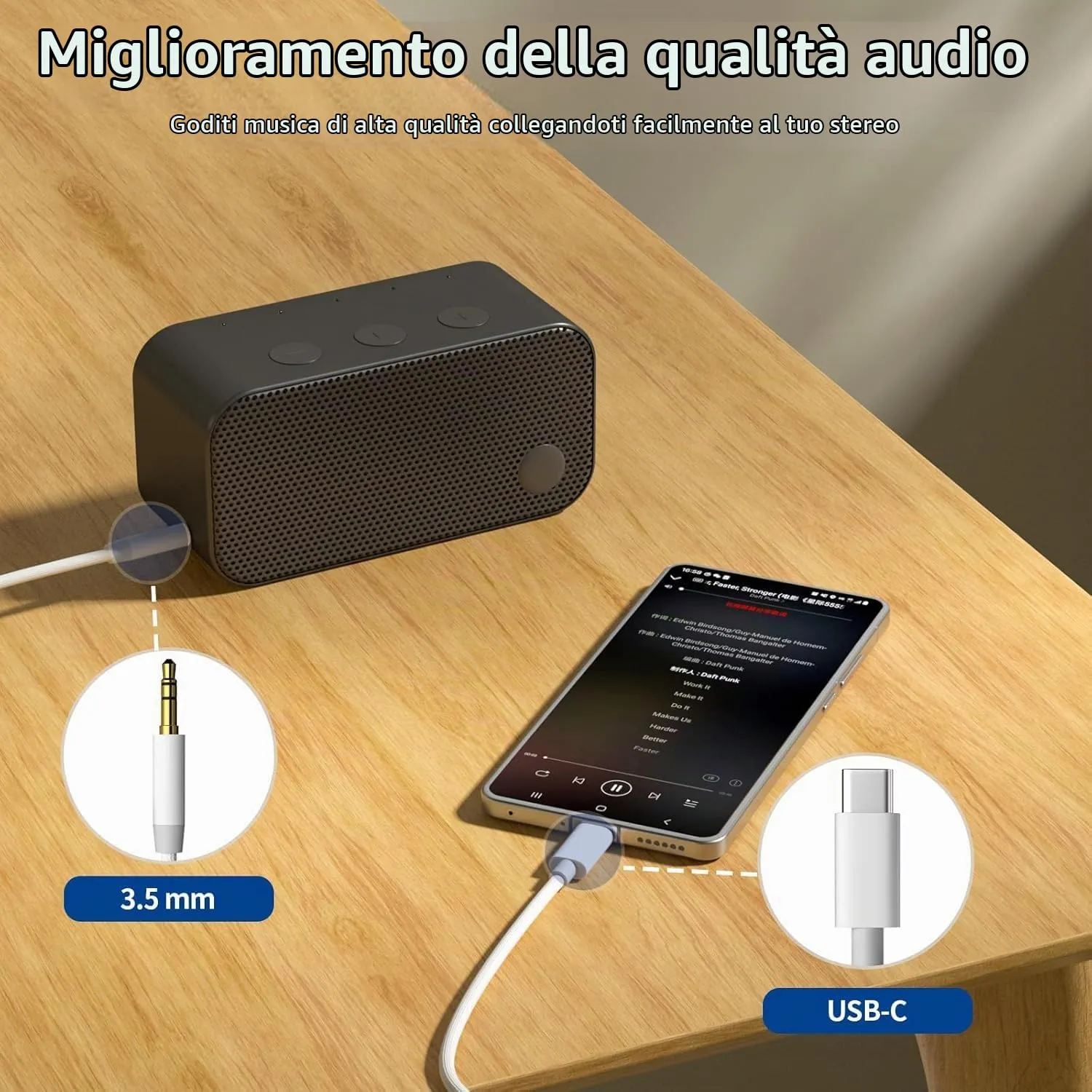 Bamkey Cavo Aux USB C, Adattatore USB C a Jack 3,5mm Cavo Audio Tipo C Flessibile per iPhone 17 16 15 Pro Max, Samsung S26 S25 S24 Ultra, Pixel, iPad, Stereo Auto, Cavo Aux [1.2M, Bianco] - immagine 2