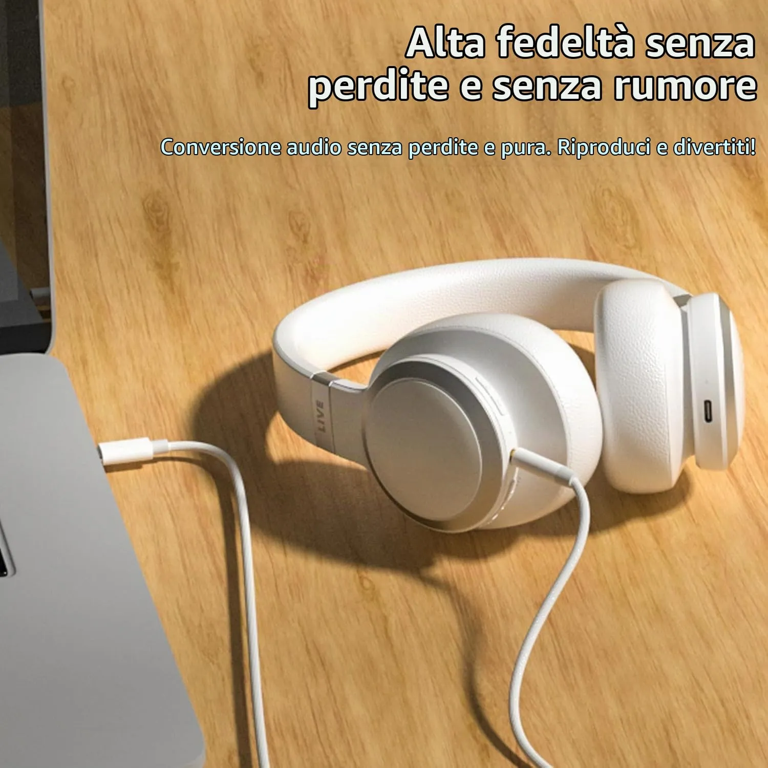 Bamkey Cavo Aux USB C, Adattatore USB C a Jack 3,5mm Cavo Audio Tipo C Flessibile per iPhone 17 16 15 Pro Max, Samsung S26 S25 S24 Ultra, Pixel, iPad, Stereo Auto, Cavo Aux [1.2M, Bianco] - immagine 3