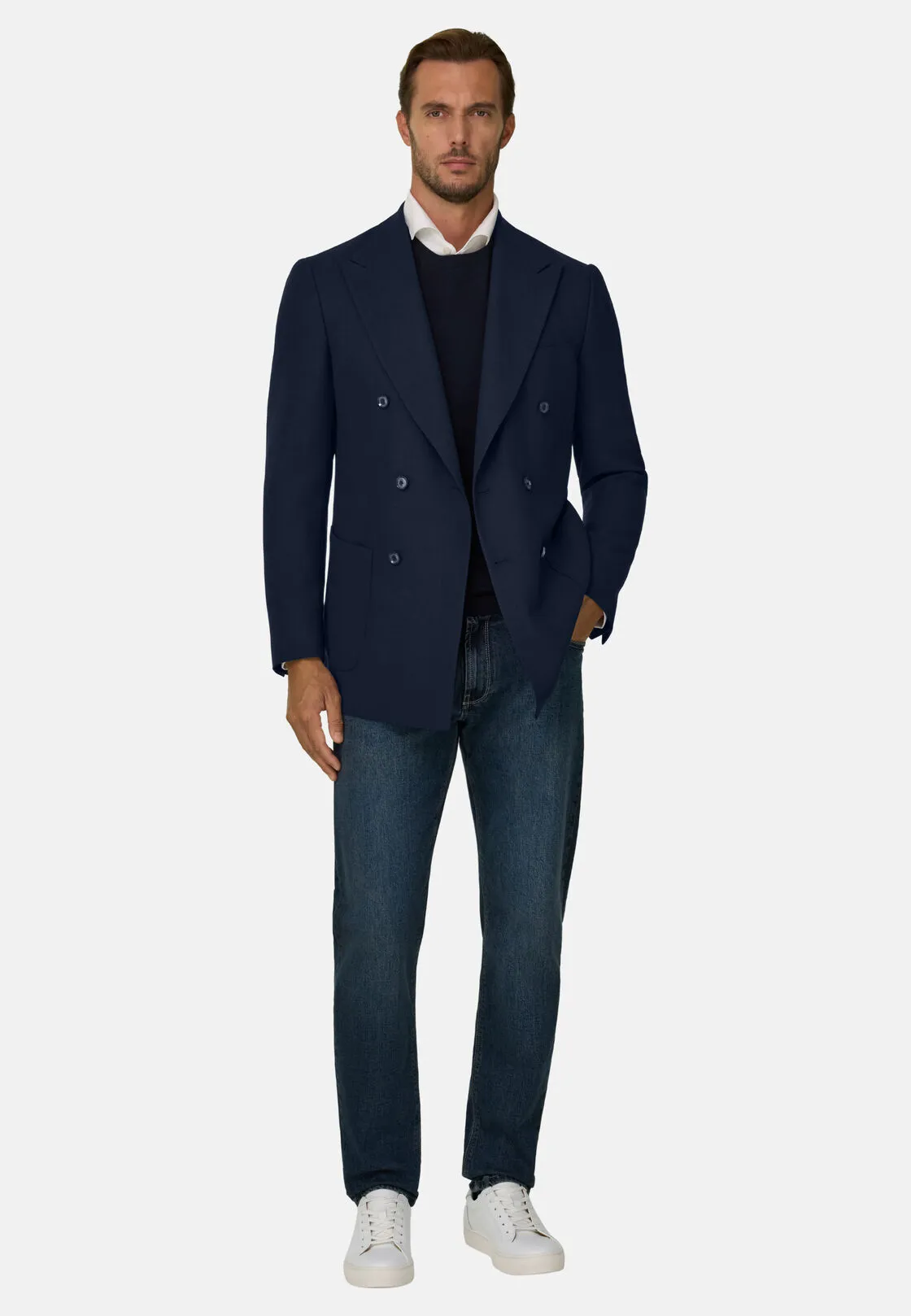 Boggi, Giacca In Pura Lana Crepe, Uomo, Navy, Taglia: 58 - immagine 2