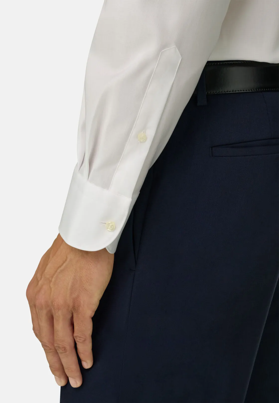 Boggi, Camicia In Pin Point Di Cotone Slim Fit, Uomo, Bianco, Taglia: 37 - immagine 4