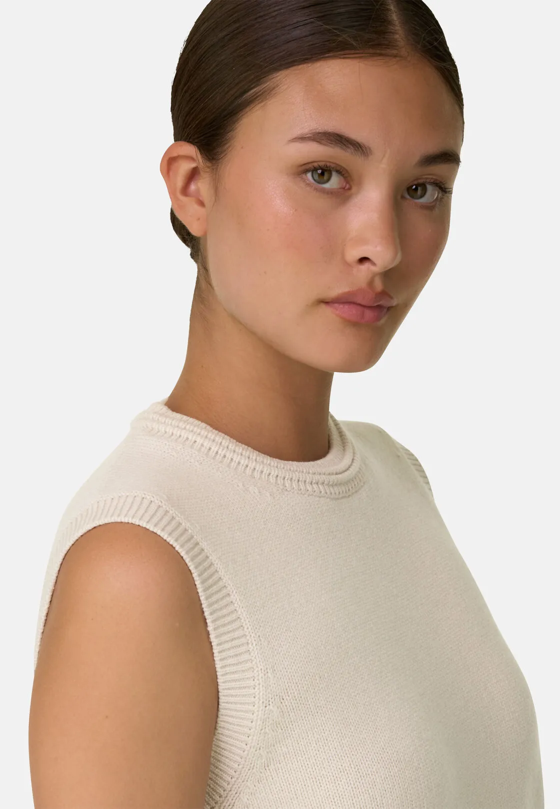 Boggi, Vest Lana Cashmere, Donna, Sabbia, Taglia: L - immagine 3