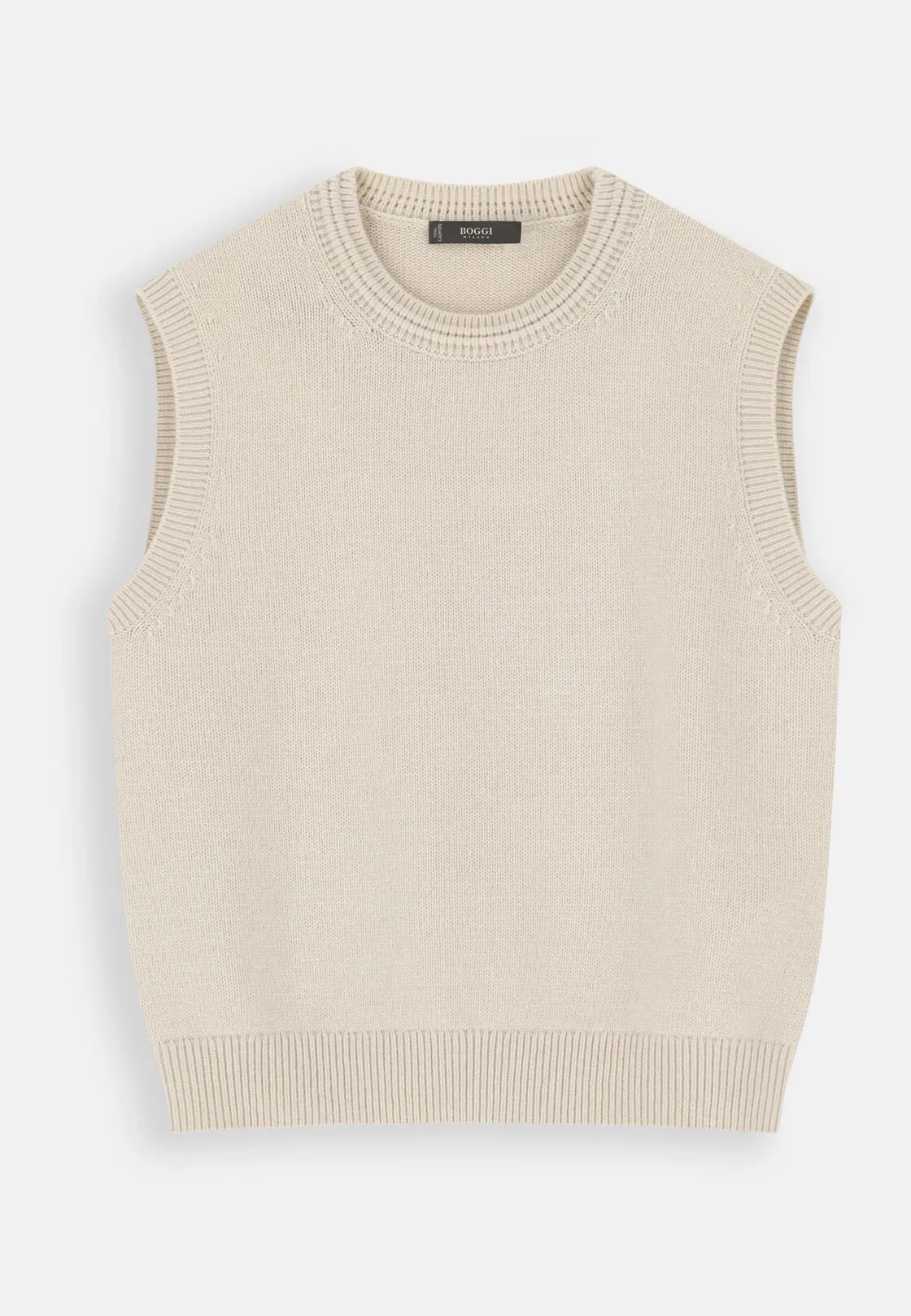 Boggi, Vest Lana Cashmere, Donna, Sabbia, Taglia: L - immagine 5