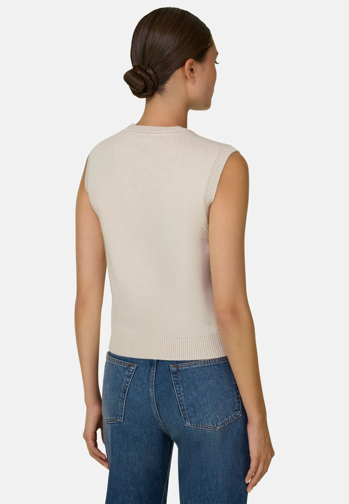 Boggi, Vest Lana Cashmere, Donna, Sabbia, Taglia: M - immagine 4