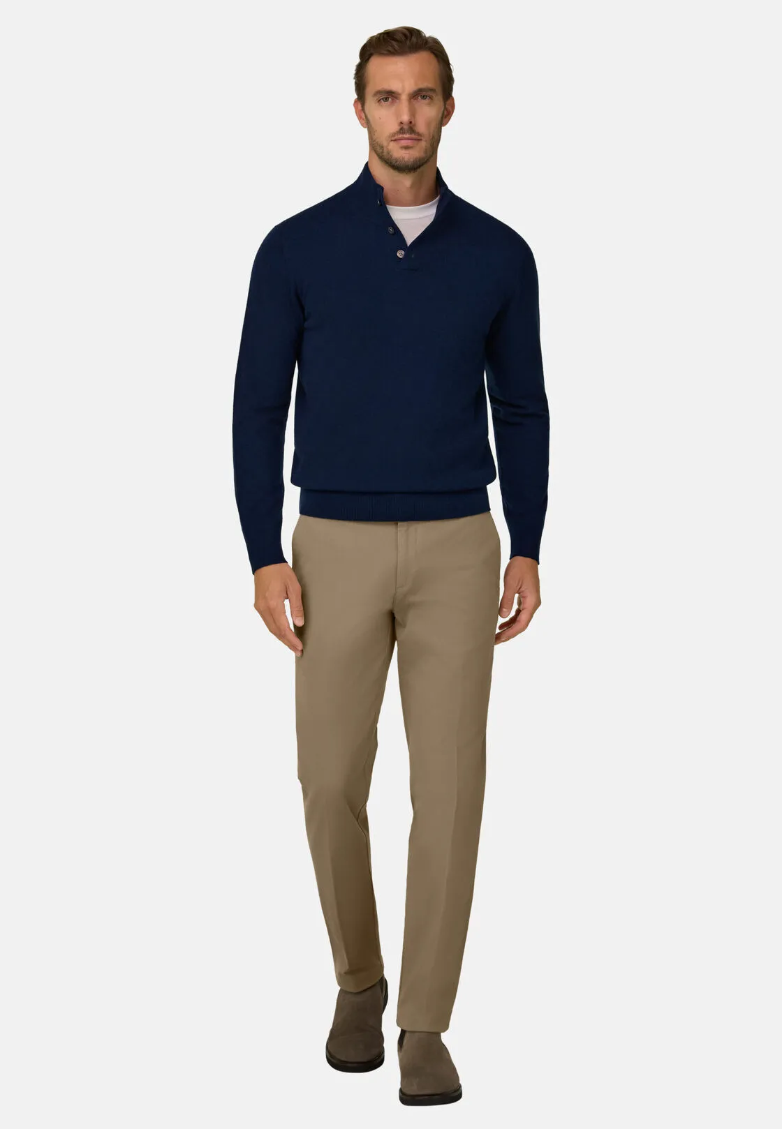 Boggi, Maglia Lupetto Bottoni In Lana Cashmere, Uomo, Navy, Taglia: XL - immagine 2