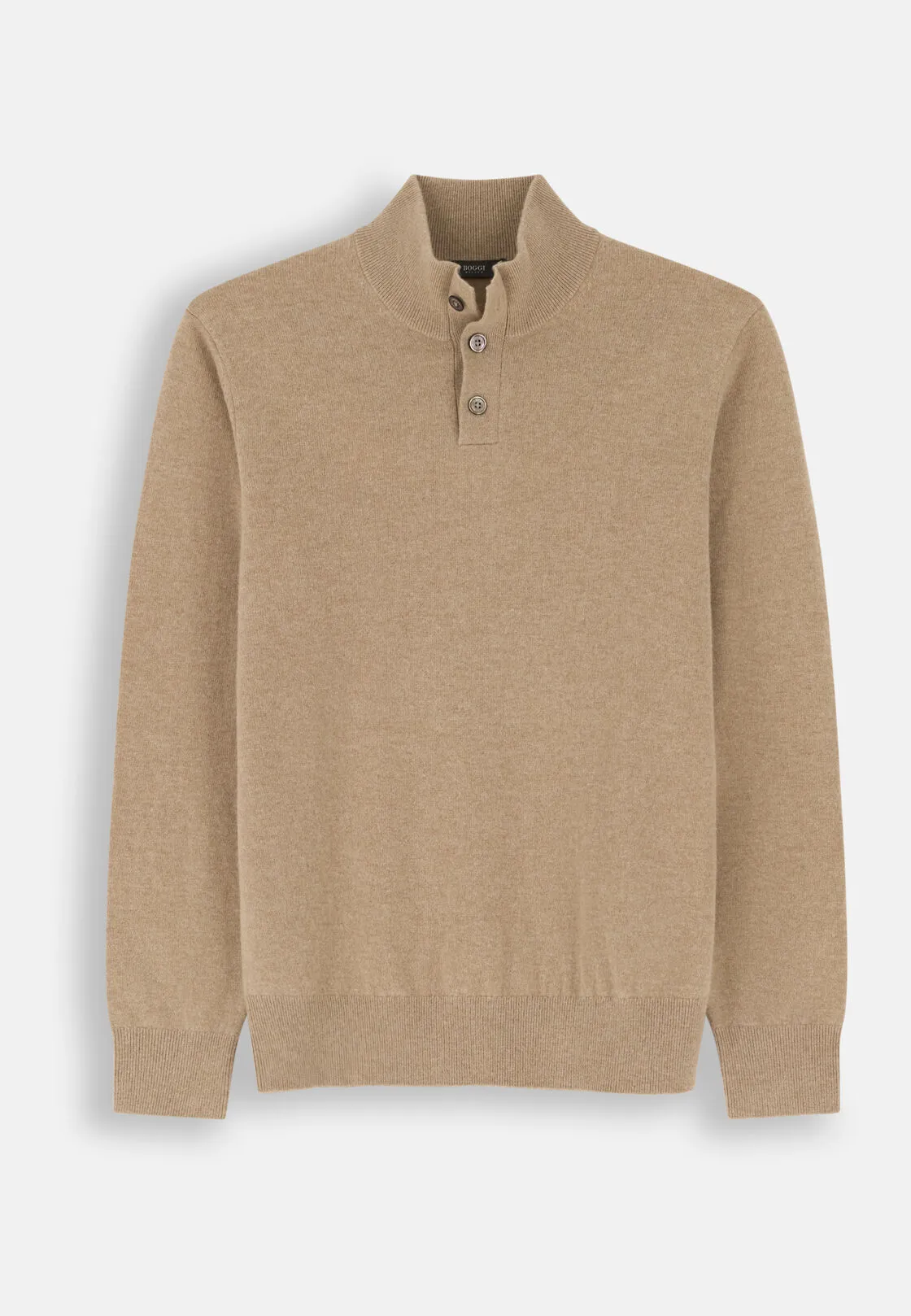Boggi, Maglia Lupetto Bottoni In Lana Cashmere, Uomo, Beige, Taglia: XL - immagine 5