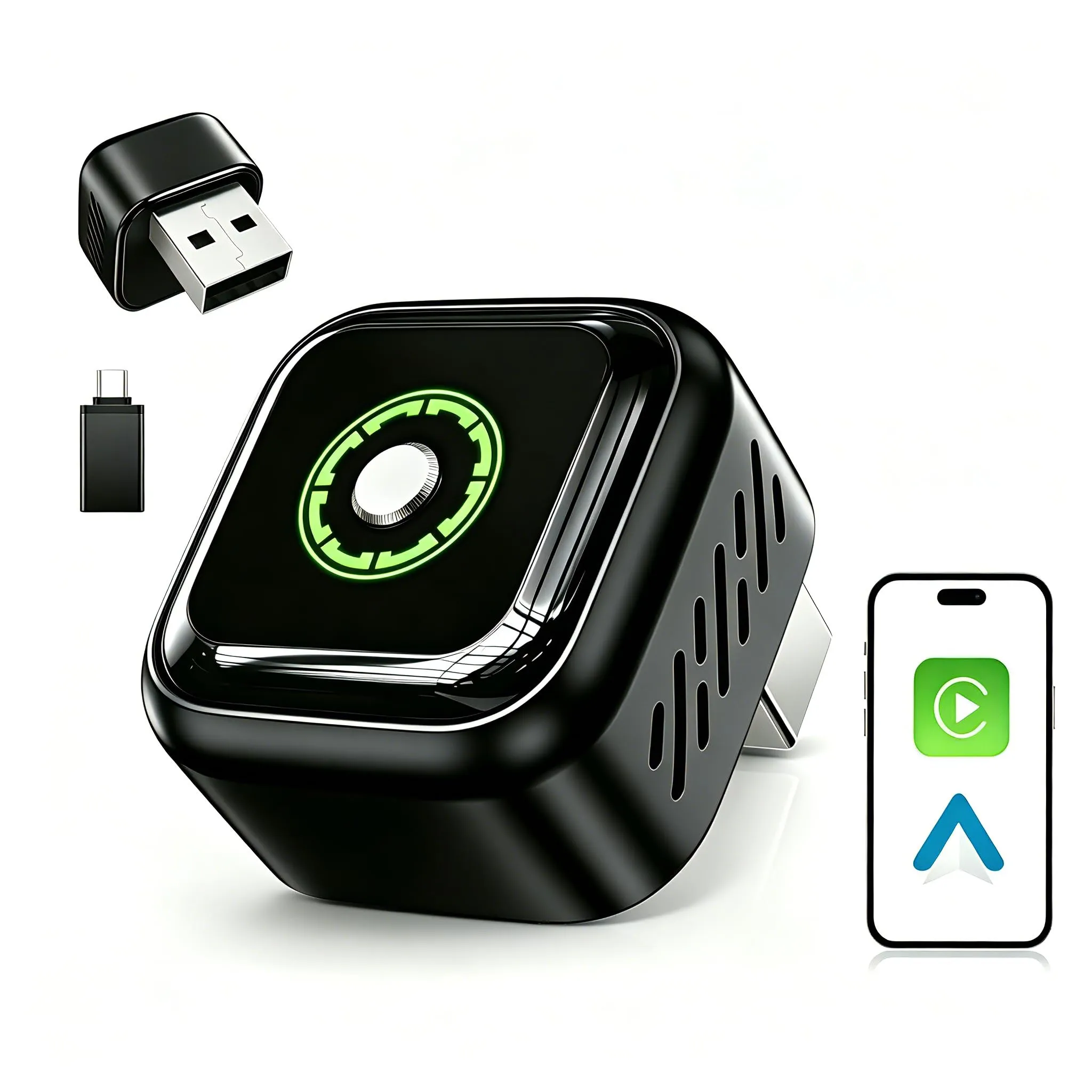 Adattatore CarPlay Wireless Android Auto: Adattatore Wireless 2-in-1 per CarPlay & Android Auto – Upgrade 2026 Adattatore USB/Type-C senza Fili Veloce Stabile Compatibile iOS 10+ Android 11+ - immagine 1
