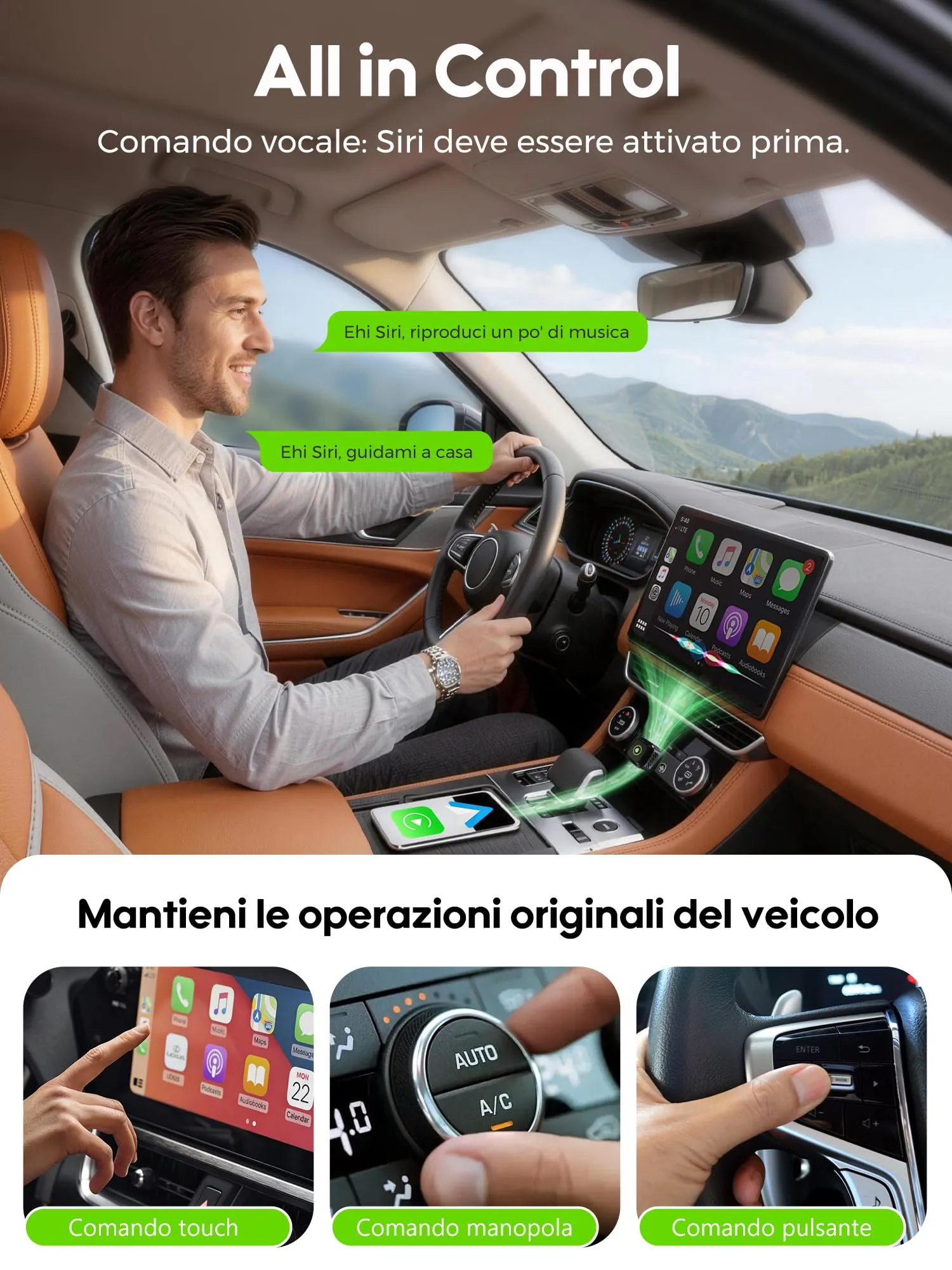 Adattatore CarPlay Wireless Android Auto: Adattatore Wireless 2-in-1 per CarPlay & Android Auto – Upgrade 2026 Adattatore USB/Type-C senza Fili Veloce Stabile Compatibile iOS 10+ Android 11+ - immagine 5