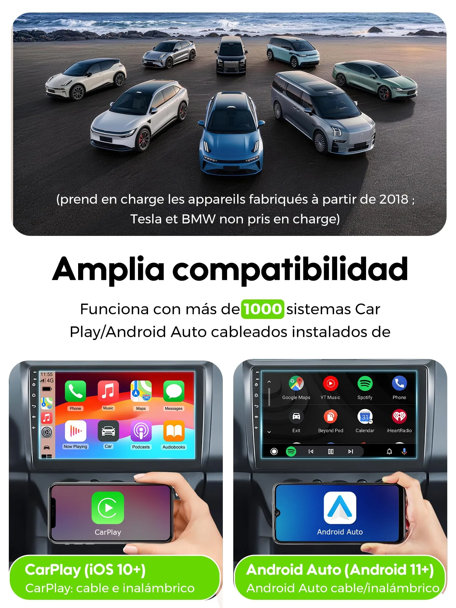 Adattatore CarPlay Wireless Android Auto: Adattatore Wireless 2-in-1 per CarPlay & Android Auto – Upgrade 2026 Adattatore USB/Type-C senza Fili Veloce Stabile Compatibile iOS 10+ Android 11+ - immagine 8