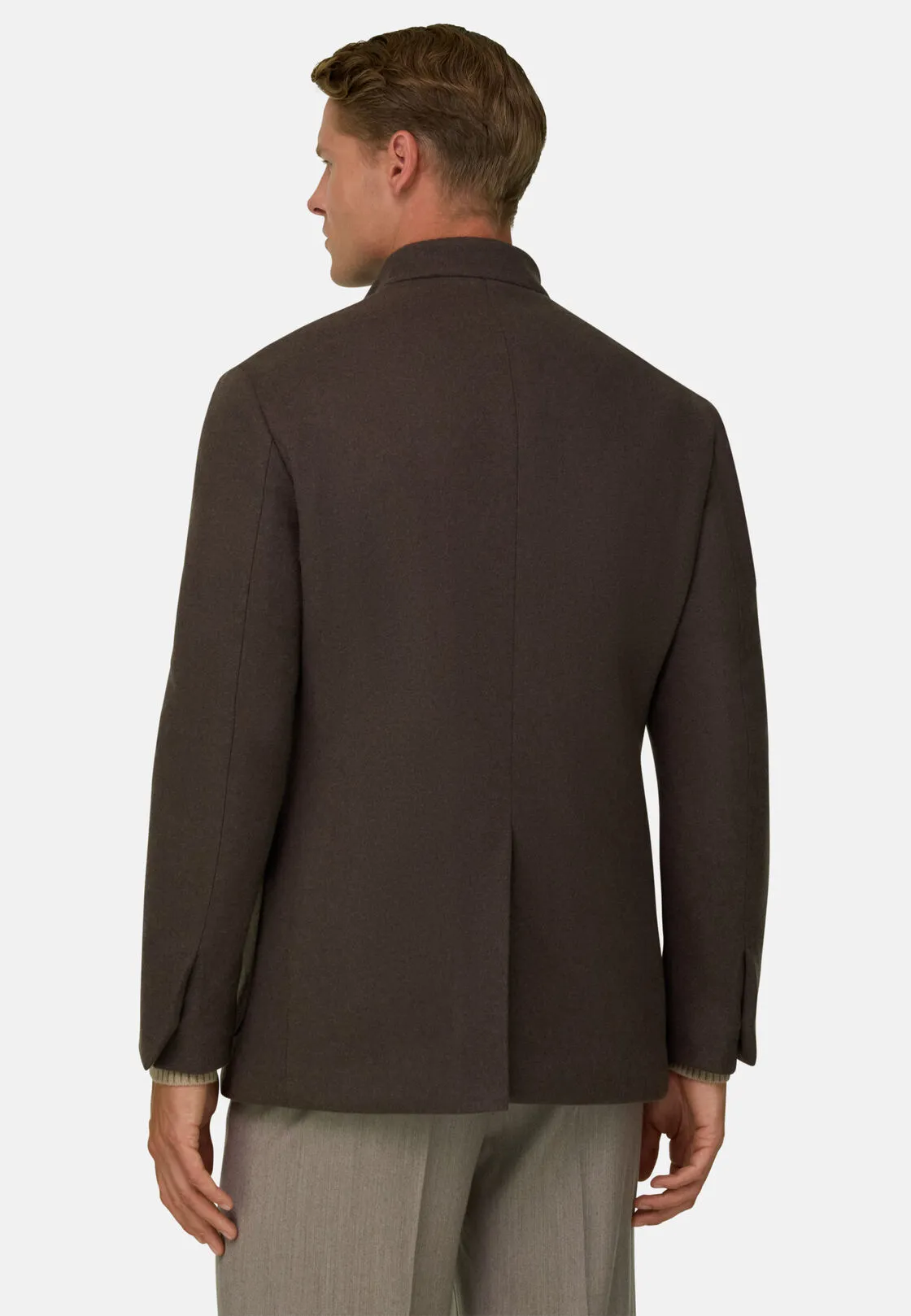 Boggi, Giacca Collo Guru Imbottia In Lana Cashmere, Uomo, Marrone, Taglia: 46 - immagine 4