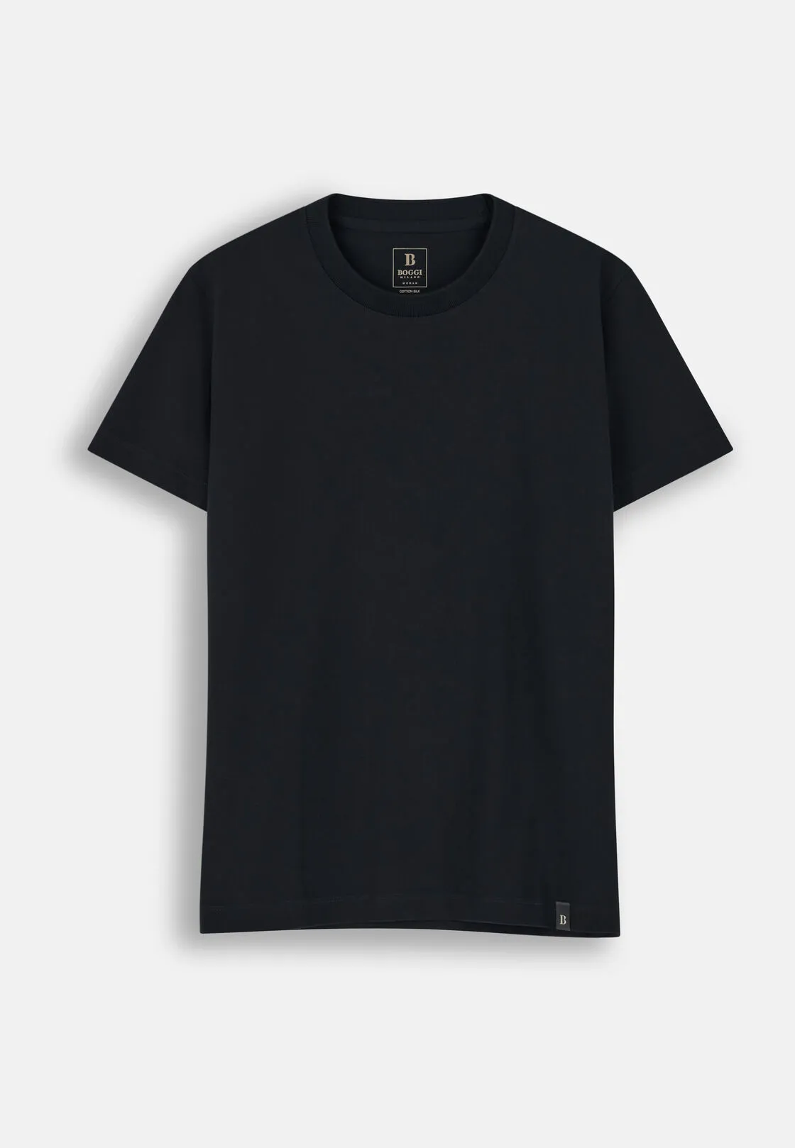 Boggi, T-shirt In Cotone Seta, Donna, Nero, Taglia: M - immagine 5