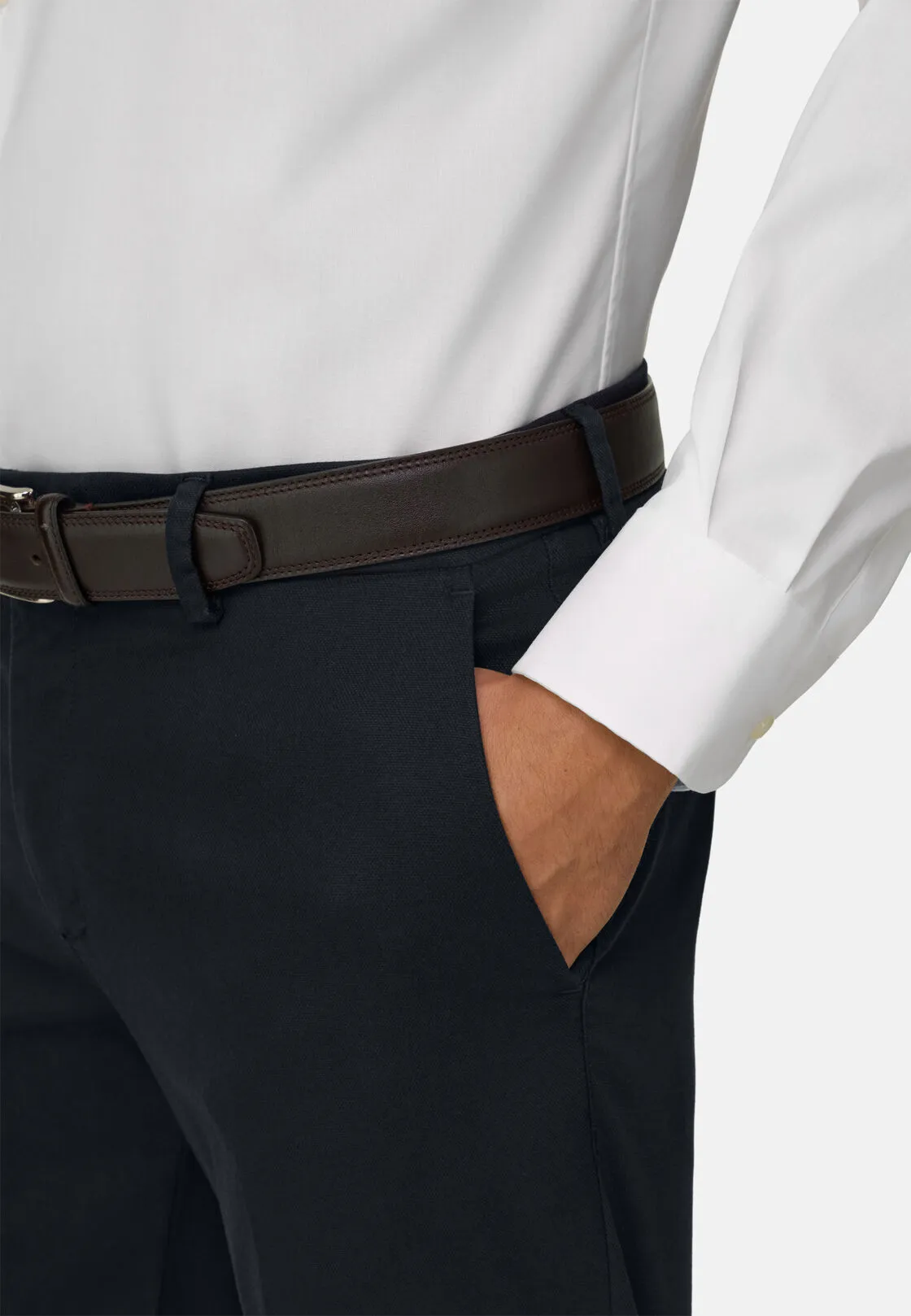 Boggi, Camicia In Pin Point Di Cotone Regular Fit, Uomo, Bianco, Taglia: 37 - immagine 4