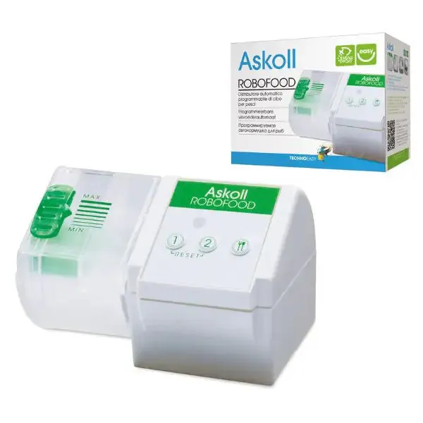 Distributore automatico programmabile di cibo per pesci Robofood Askoll Misura 11x6 cm - immagine 1